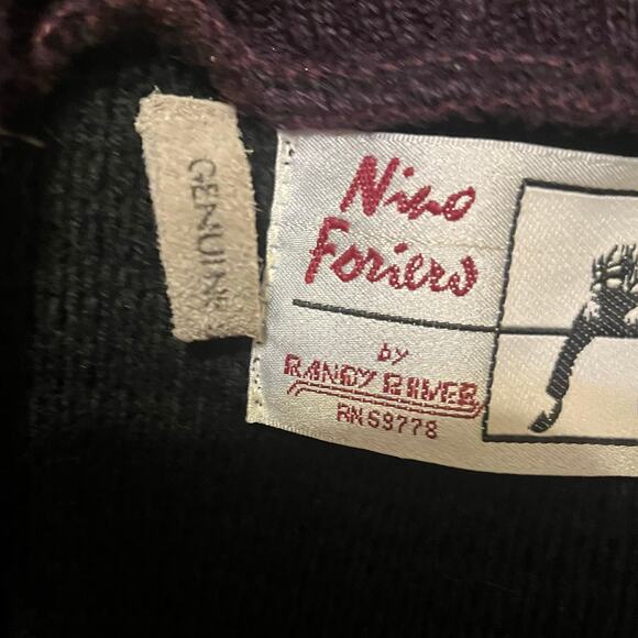 Vtg Randy River Geometric Knit Cardigan Sweater Leather Trim Mens L Grandpa Dad - Picture 7 of 9